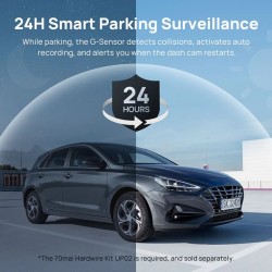 70mai Front & Rear Dash Cam w. Screen, Set with RC11 Rearview Camera - A200-1 - 1080P 60FPS 130FOV 500m