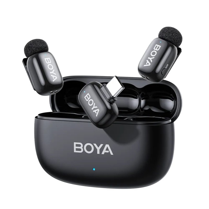 BOYA Type-C Wireless AI-ANC Mic - mini 2 - 2.4GHz, 2mic, w/ Charging Box Mono stereo safety-track
