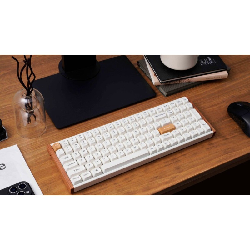 Keychron K4 HE - K4H-Q1 - Special Wood Edition White Wireless Magnetic Hall Effect RGB Keyboard 96% US