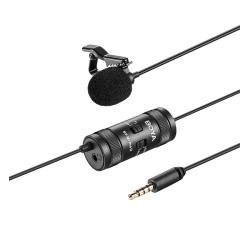 BOYA wired mic - BY-M1 Pro II - 6m cable, professional lavalier mic, camera, smartphone, tablet