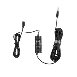 BOYA wired mic - BY-M1 Pro II - 6m cable, professional lavalier mic, camera, smartphone, tablet