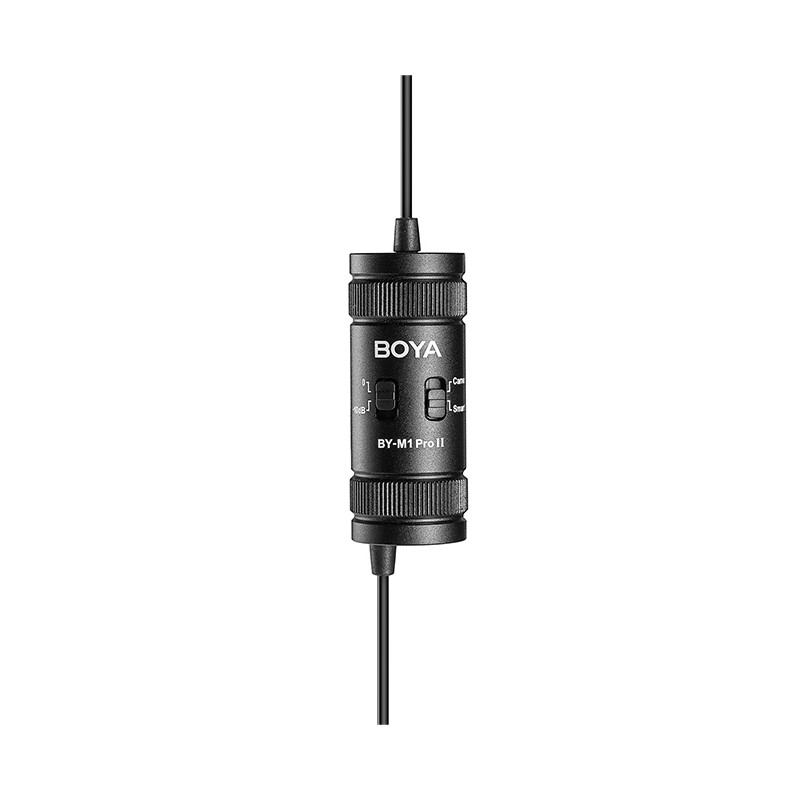 BOYA wired mic - BY-M1 Pro II - 6m cable, professional lavalier mic, camera, smartphone, tablet