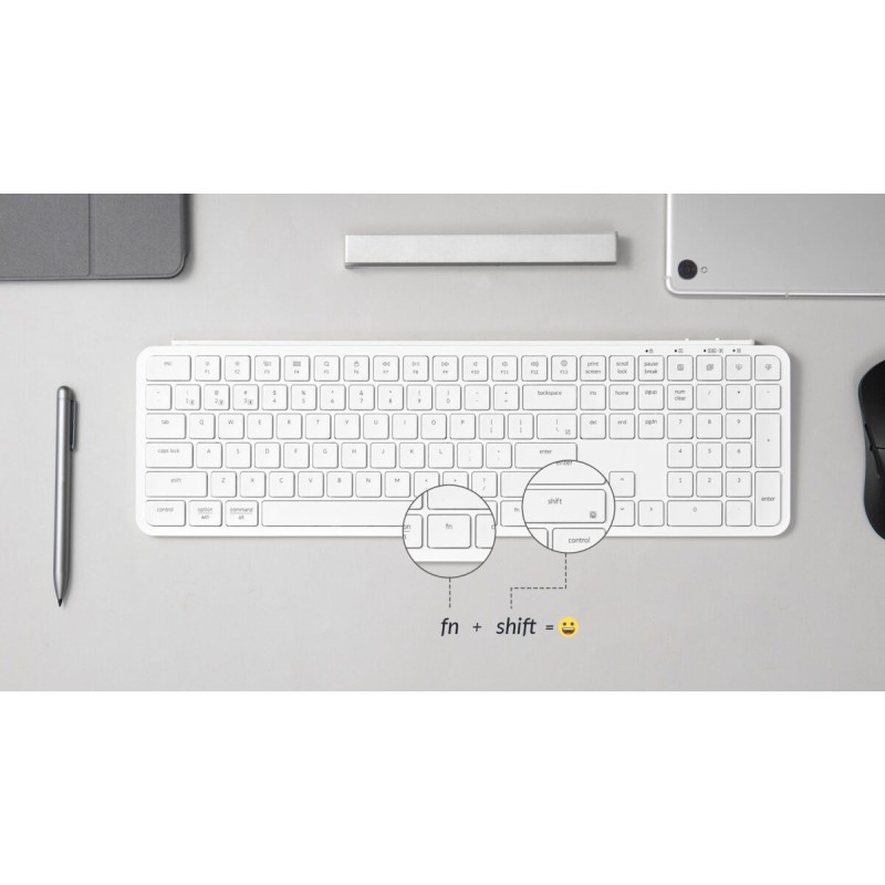 Keychron B6 Pro - B6P-K8 - Ultraslim Wireless BT Keyboard ZMK Online customization Ivory White 100% US