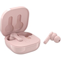 QCY Earbuds - T13 - TWS Pink Dual Driver 4-mic Noise Cancel True Wireless Earbuds - Quick Charge 380mAh