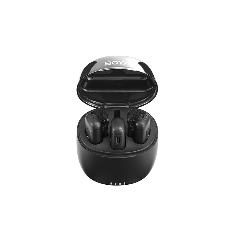 BOYA Wireless Microphone - BY-WM3T-D2 - 2.4GHz Wireless Microphone for iOS iPhone (2 transmitters, two-person vlog) and charger