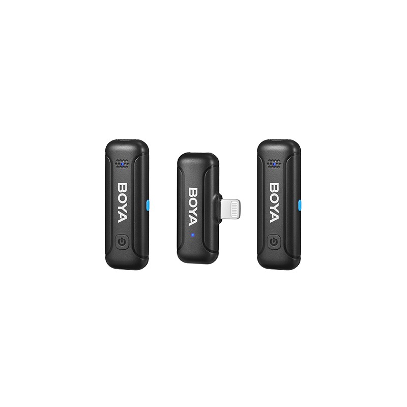 BOYA Wireless Microphone - BY-WM3T-D2 - 2.4GHz Wireless Microphone for iOS iPhone (2 transmitters, two-person vlog) and charger