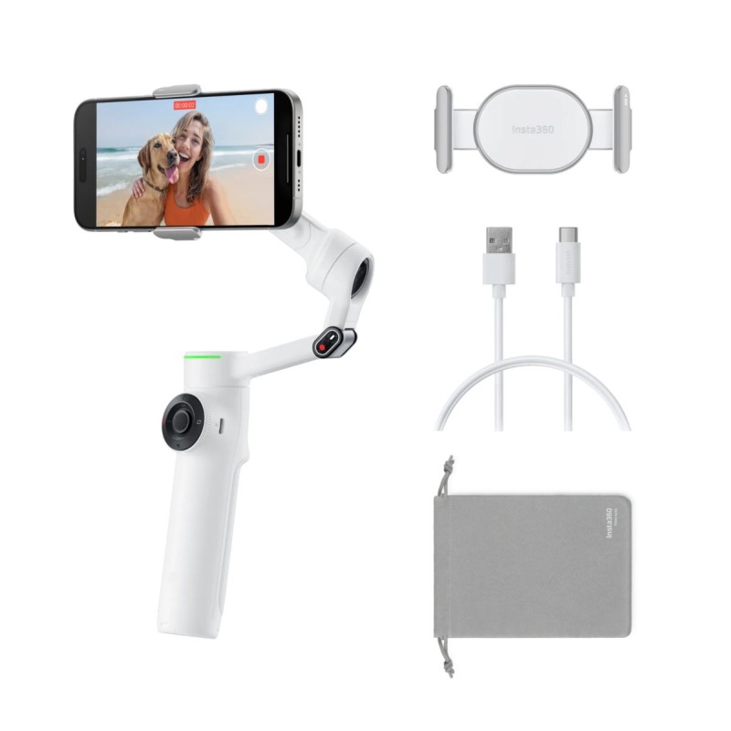 Insta360 Gimbal Stabilizer for Smartphone USB-C - Flow 2 Pro - Standard Version (White) A.I. Powered
