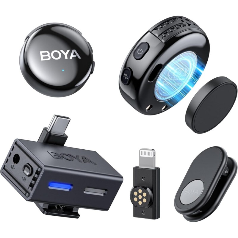Type-C & 3.5mm AI-Powered Button Wireless Microphone - BOYALINK 3 - 2 TX + 1 RX No Case — Buy in Cyprus with Fast Delivery