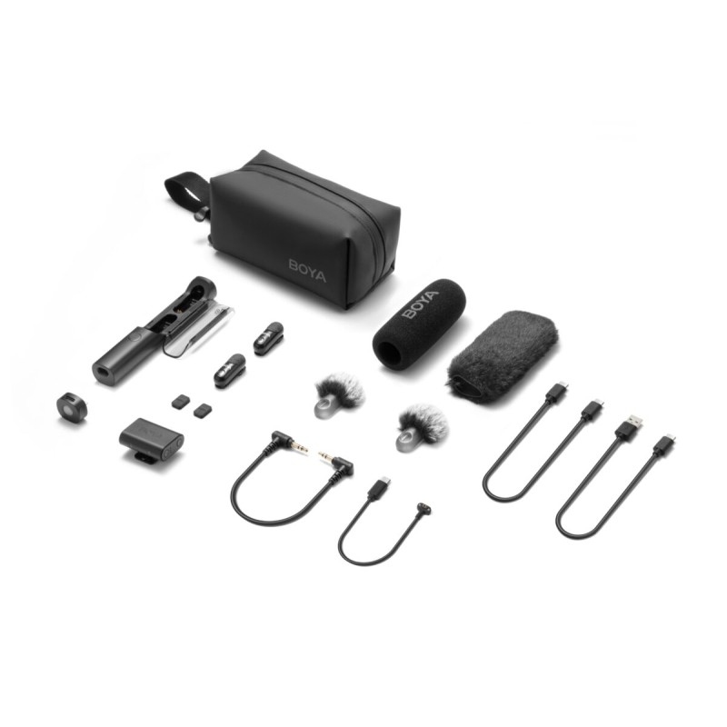 BOYA Magic - Type-C & 3.5mm Camera Receiver Wireless Microphone 2 TX + 2 RX + charging Case — Buy in Cyprus with Fast Delivery