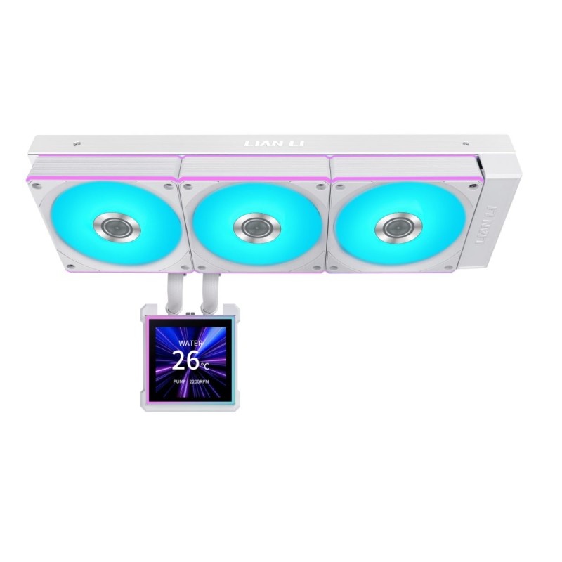 Lian Li Hydroshift II White - LCD-S 360CL - RGB AIO CPU Cooler - 3.4' Screen - 1851 1700, AM5 AM4