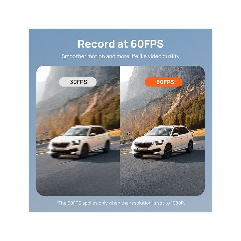 70mai Front & Rear Dash Cam 4K - A810-2 - with Screen Set, RC12 Rearview Cam, 2160p 60FPS 150FOV GPS