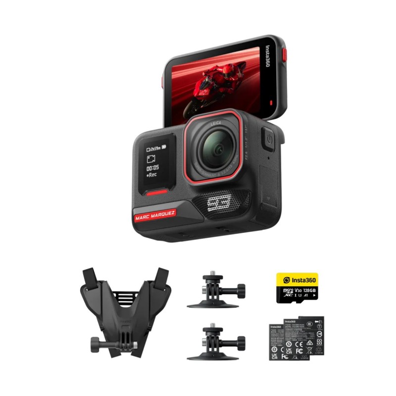 Insta360 Marc Marquez 93 - Ace Pro 2 - Dual Battery, 128GB MicroSD, Motorcycle Helmet Mount, Adhesive