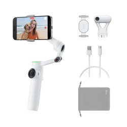 Insta360 Flow 2 AI Tracker Bundle White - Flow 2 - AI Tracker Bundle White - A.I. Powered Gimbal Stabilzer for Smartphone