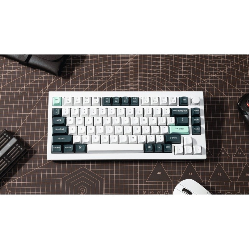 Keychron Q1 HE - Q1H-P1 - QMK White Wireless Custom Hall Effect Keyboard Purple Switch 75% US Layout