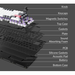 Keychron Q1 HE - Q1H-P1 - QMK White Wireless Custom Hall Effect Keyboard Purple Switch 75% US Layout
