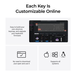 Keychron K10 HE - K10H-J1 - Shine-Through Wireless Magnetic Hall Effect RGB Keyboard 100% US Layout