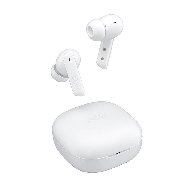 QCY Melobuds ANC TWS White Dual Driver 6-mic noise cancel. True Wireless Earbuds - HT05 - ANC, TWS, White, 10mm drivers