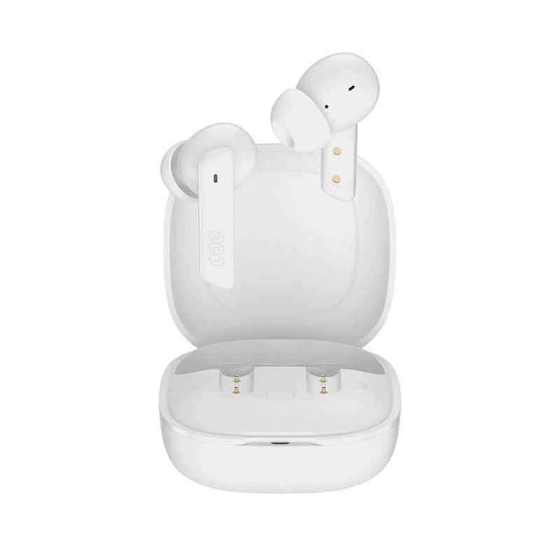 QCY Melobuds ANC TWS White Dual Driver 6-mic noise cancel. True Wireless Earbuds - HT05 - ANC, TWS, White, 10mm drivers