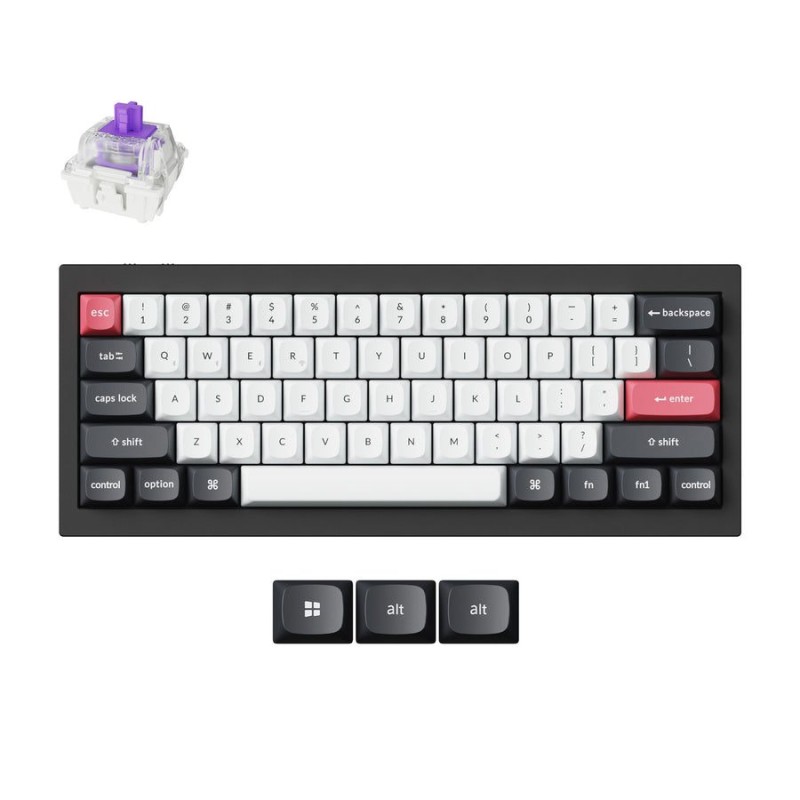 Keychron Q4 HE - Q4H-C1 - QMK Wireless Custom Hall Effect Keyboard Purple Switch 60% US Layout