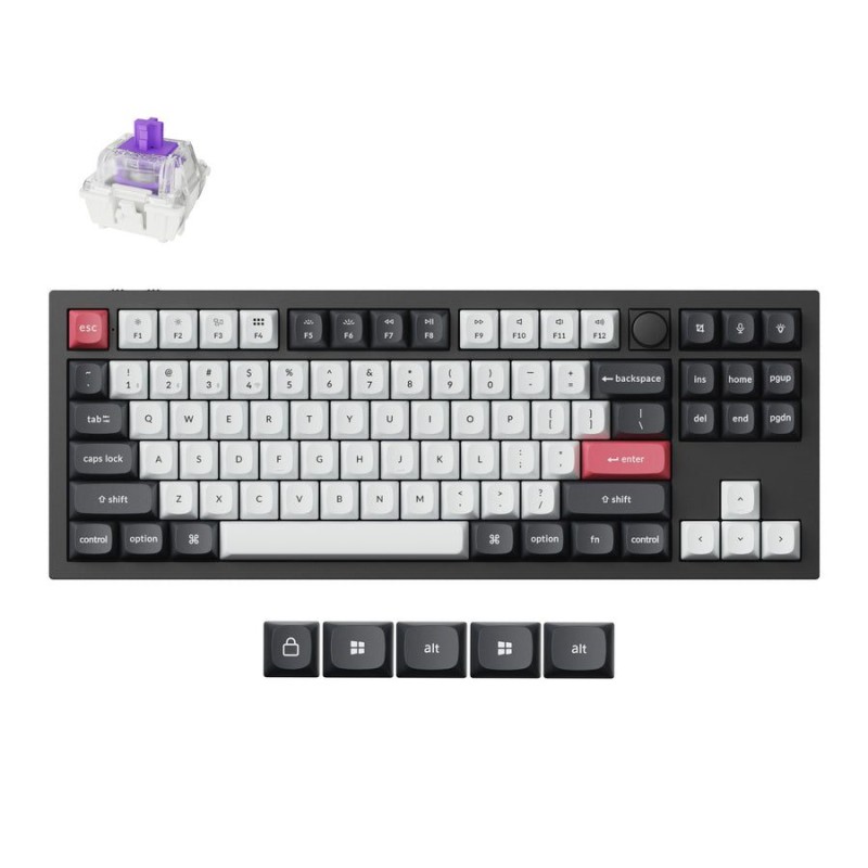 Keychron Q3 HE - Q3H-M1 - QMK Wireless Custom Hall Effect Keyboard Purple Switch 80% US Layout
