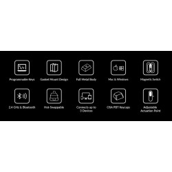 Keychron Q3 HE - Q3H-M1 - QMK Wireless Custom Hall Effect Keyboard Purple Switch 80% US Layout