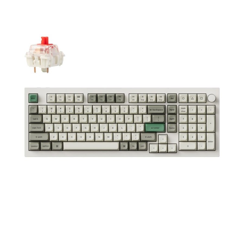 Keychron Q5 Max - Q5M-P1 - QMK VIA Wireless Custom Mechanical White Keyboard-Red Switch 96% US Layout