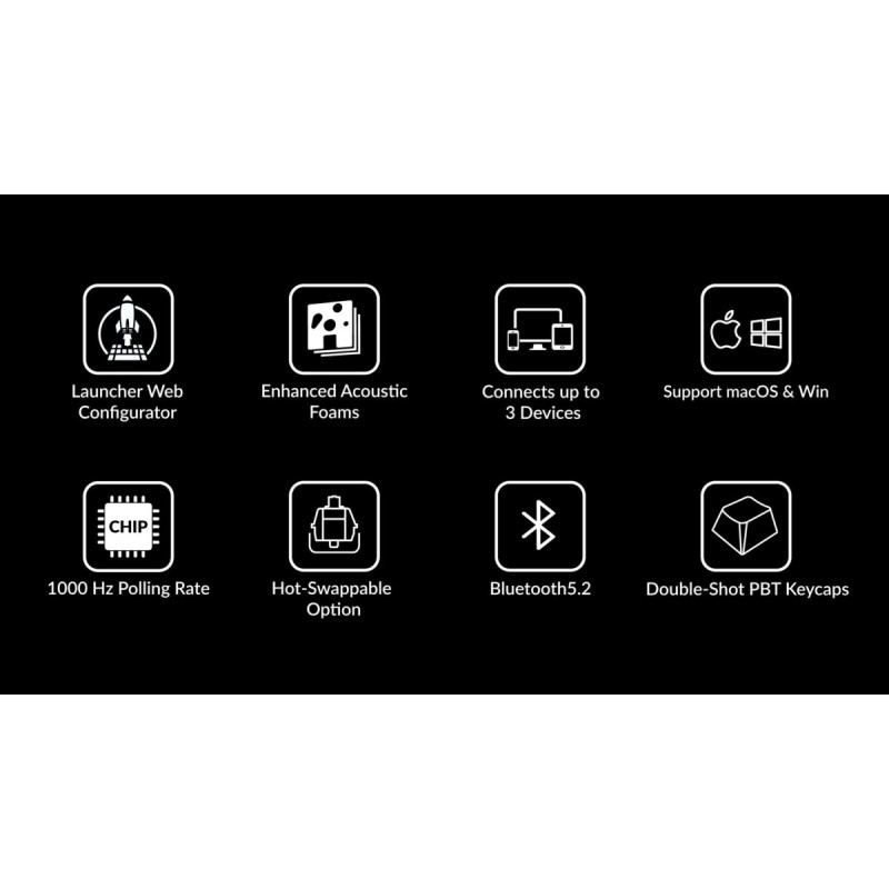 Keychron K8 V2 - K8X-J1 - QMK Wireless Mechanical Keyboard Red Switch HotSwap RGB 80% US Lay Aluminum