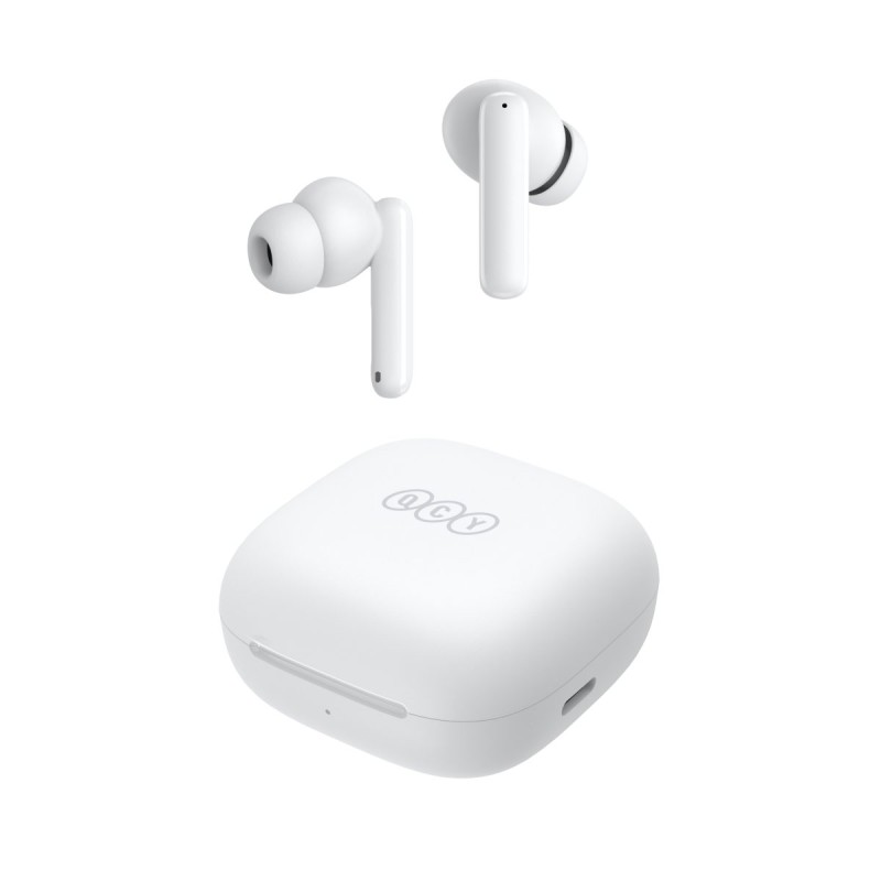 QCY ANC White - T13 - TWS 10mm Dynamic Driver, 4-mic 28dB ANC, Bluetooth 5.3, 7hr-30hr, 75ms latency