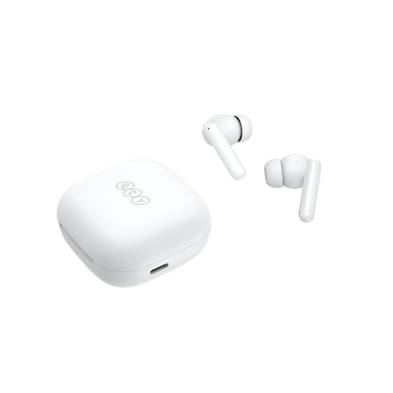 QCY ANC White - T13 - TWS 10mm Dynamic Driver, 4-mic 28dB ANC, Bluetooth 5.3, 7hr-30hr, 75ms latency