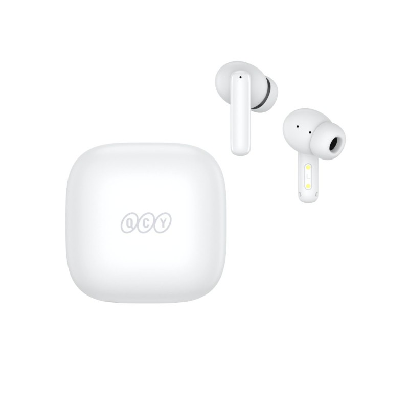 QCY ANC White - T13 - TWS 10mm Dynamic Driver, 4-mic 28dB ANC, Bluetooth 5.3, 7hr-30hr, 75ms latency