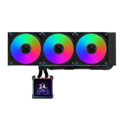 Lian Li Hydroshift II LCD-S Black - 360CL - RGB AIO CPU Cooler - 3.4' Screen - 1851 1700, AM5 AM4