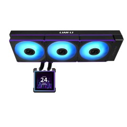 Lian Li Hydroshift II LCD-S Black - 360CL - RGB AIO CPU Cooler - 3.4' Screen - 1851 1700, AM5 AM4