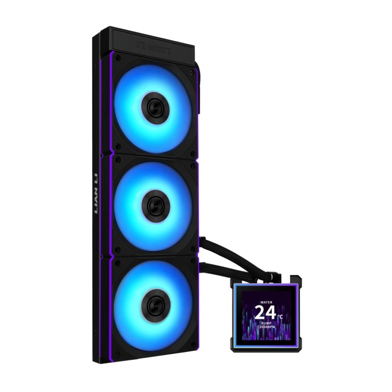 Lian Li Hydroshift II LCD-S Black - 360CL - RGB AIO CPU Cooler - 3.4' Screen - 1851 1700, AM5 AM4