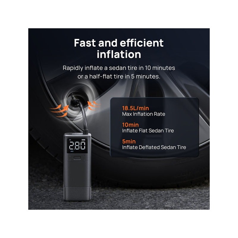 70mai MiDrive Air Compressor Wireless - TP05 - 18.5 L/min 28 mi - 2x 2,500mAh batteries — Buy in Cyprus with Fast Delivery