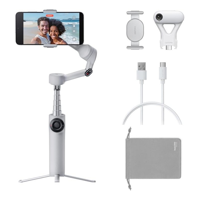 Insta360 Flow 2 AI Tracker Bundle Gray - A.I. Powered Gimbal Stabilzer for Smartphone — Buy in Cyprus with Fast Delivery