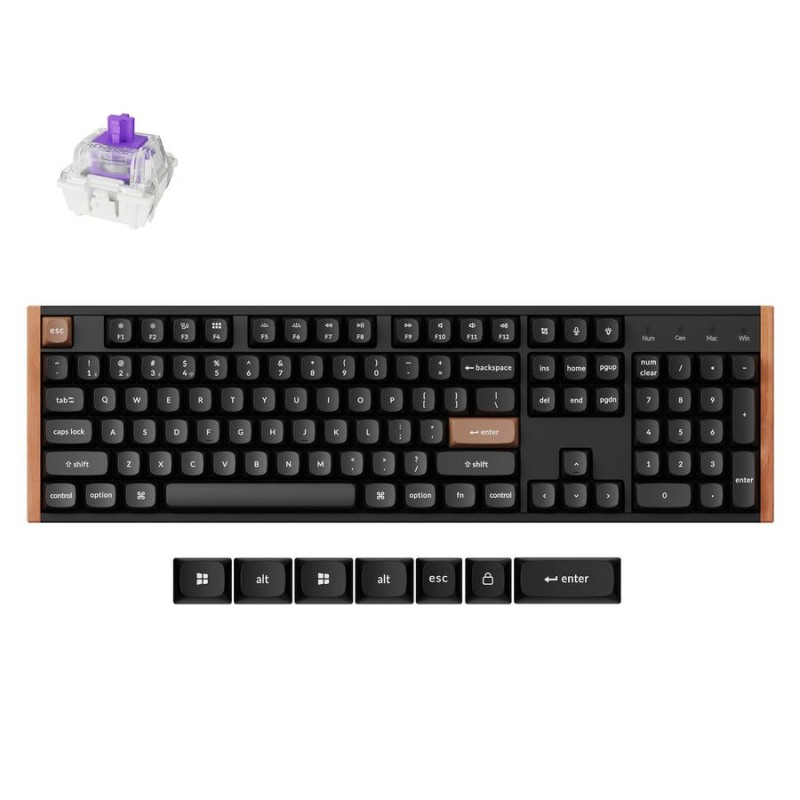 Keychron K10 HE - K10H-F1 - Special Wood Edition Wireless Magnetic Hall Effect RGB Keyboard 100% US
