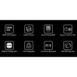 Keychron V1 Max - V1M-D4 - QMK VIA Wireless Custom Mechanical Keyboard Banana Switch RGB 75% US