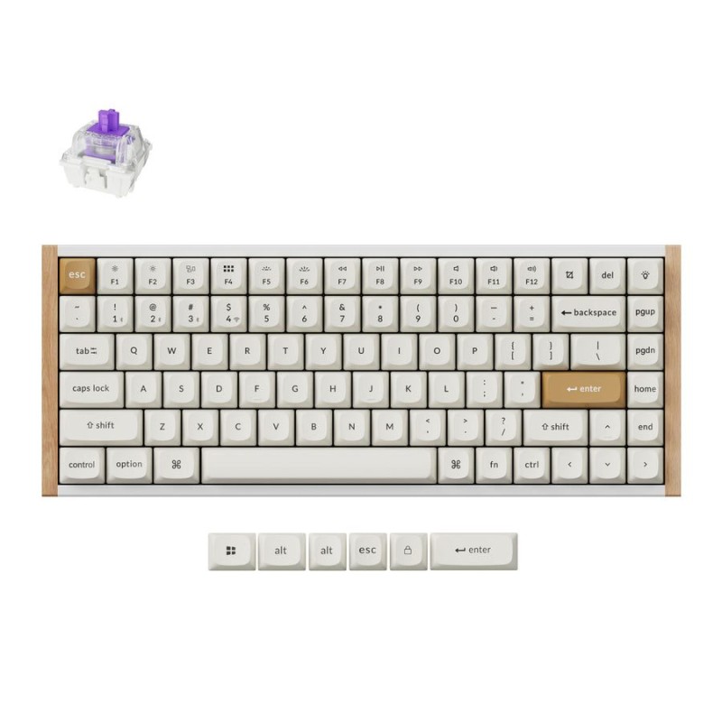 Keychron K2 HE - K2H-Q1 - Wireless Magnetic Hall Effect RGB Keyboard 75% US Special Edition Wood White
