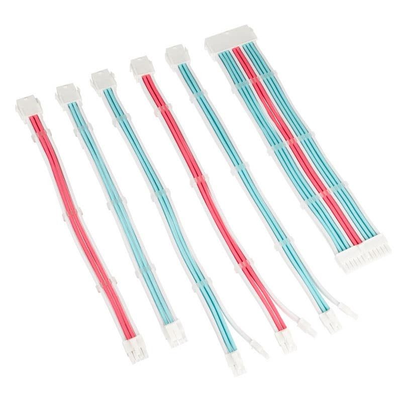 Kolink Core Adept Braided Cable Extension Kit - Brilliant White Neon Blue Pure Pink — Buy in Cyprus with Fast Delivery