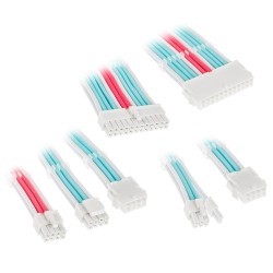 Kolink Core Adept Braided Cable Extension Kit - Brilliant White Neon Blue Pure Pink — Buy in Cyprus with Fast Delivery