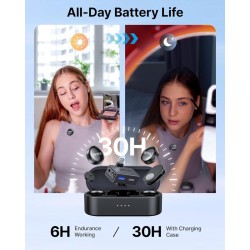 BOYALINK Wireless Microphone - 3 - Type-C, Lightning & 3.5mm AI-Powered Button Wireless Microphone 2 TX + 1 RX + charging case