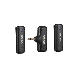 BOYA Wireless Mic - BY-WM3T-M2 - 2,4GHz Mobile wireless mic For Camera 3.5Jack (2 transmitters, two person vlog)