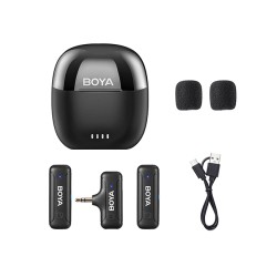 BOYA Wireless Mic - BY-WM3T-M2 - 2,4GHz Mobile wireless mic For Camera 3.5Jack (2 transmitters, two person vlog)