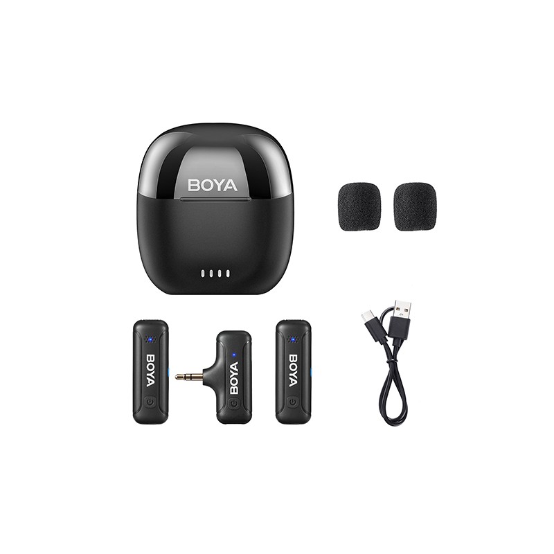BOYA Wireless Mic - BY-WM3T-M2 - 2,4GHz Mobile wireless mic For Camera 3.5Jack (2 transmitters, two person vlog)