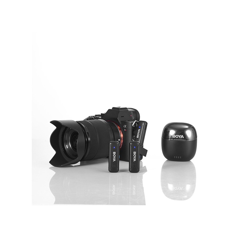 BOYA Wireless Mic - BY-WM3T-M2 - 2,4GHz Mobile wireless mic For Camera 3.5Jack (2 transmitters, two person vlog)
