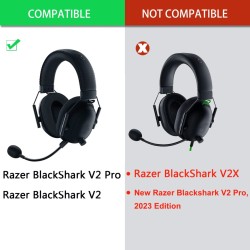 Geekria Cooling Gel-Infused Ear Cushions - for Razer Blackshark V2, V2USB, V2Pro old 2020 10 teeth