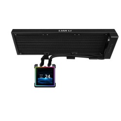 Lian Li Hydroshift II LCD-S - 360N - Black - Fanless AIO CPU Cooler - 3.4' Screen - 1851 1700, AM5 AM4
