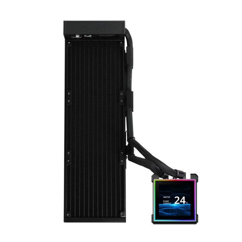 Lian Li Hydroshift II LCD-S - 360N - Black - Fanless AIO CPU Cooler - 3.4' Screen - 1851 1700, AM5 AM4