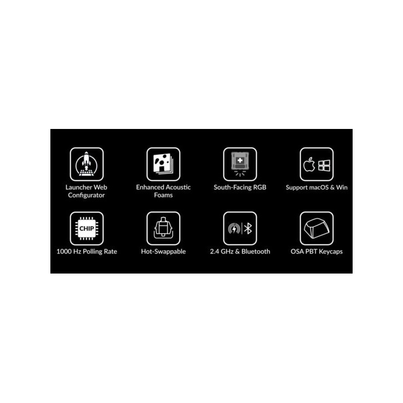 Keychron K8 Max - K8M-J1 - QMK Wireless Mechanical Keyboard Red Switch Hot-Swap 80% US Layout