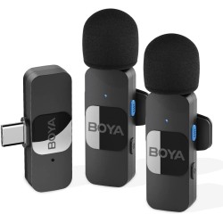 BOYA BY-V20 Wireless 2-person Lavalier Microphone for Android Mini Lapel USB-C connection — Buy in Cyprus with Fast Delivery